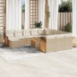 vidaXL Set sofás de jardín con cojines 13 pzas ratán sintético beige vidaXL Set sofás de jardín con cojines 13 pzas ratán sintético beige