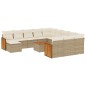 vidaXL Set sofás de jardín con cojines 13 pzas ratán sintético beige vidaXL Set sofás de jardín con cojines 13 pzas ratán sintético beige