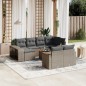 vidaXL Set de sofás de jardín 11 pzas y cojines ratán sintético gris vidaXL Set de sofás de jardín 11 pzas y cojines ratán sintético gris