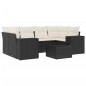 vidaXL Set de comedor de jardín 7 pzas y cojines ratán sintético negro vidaXL Set de comedor de jardín 7 pzas y cojines ratán sintético negro