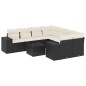 vidaXL Set de sofás de jardín 8 piezas y cojines ratán sintético negro vidaXL Set de sofás de jardín 8 piezas y cojines ratán sintético negro