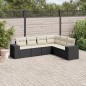 vidaXL Set de sofás de jardín 6 piezas y cojines ratán sintético negro vidaXL Set de sofás de jardín 6 piezas y cojines ratán sintético negro