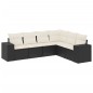 vidaXL Set de sofás de jardín 6 piezas y cojines ratán sintético negro vidaXL Set de sofás de jardín 6 piezas y cojines ratán sintético negro
