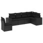 vidaXL Set de sofás de jardín 6 piezas y cojines ratán sintético negro vidaXL Set de sofás de jardín 6 piezas y cojines ratán sintético negro