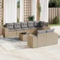 vidaXL Set de sofás de jardín 9 pzas con cojines ratán sintético beige vidaXL Set de sofás de jardín 9 pzas con cojines ratán sintético beige