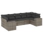 vidaXL Set de sofás de jardín 7 piezas con cojines ratán PE gris vidaXL Set de sofás de jardín 7 piezas con cojines ratán PE gris