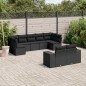 vidaXL Set de sofás de jardín 8 piezas y cojines ratán sintético negro vidaXL Set de sofás de jardín 8 piezas y cojines ratán sintético negro