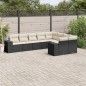 vidaXL Set de sofás de jardín 8 piezas y cojines ratán sintético negro vidaXL Set de sofás de jardín 8 piezas y cojines ratán sintético negro