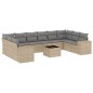 vidaXL Set de sofás de jardín 11pzas con cojines ratán sintético beige vidaXL Set de sofás de jardín 11pzas con cojines ratán sintético beige