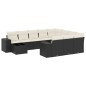 vidaXL Set de sofás de jardín 11 pzas y cojines ratán sintético negro vidaXL Set de sofás de jardín 11 pzas y cojines ratán sintético negro