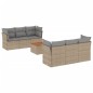 vidaXL Juego de sofás jardín con cojines beige mezcla 7 pzas ratán PE vidaXL Juego de sofás jardín con cojines beige mezcla 7 pzas ratán PE