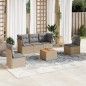 vidaXL Juego de sofás jardín con cojines beige mezcla 6 pzas ratán PE vidaXL Juego de sofás jardín con cojines beige mezcla 6 pzas ratán PE