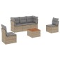vidaXL Juego de sofás jardín con cojines beige mezcla 6 pzas ratán PE vidaXL Juego de sofás jardín con cojines beige mezcla 6 pzas ratán PE
