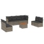 vidaXL Set de muebles de jardín 9 pzas y cojines ratán sintético gris vidaXL Set de muebles de jardín 9 pzas y cojines ratán sintético gris