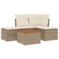 vidaXL Juego de sofás jardín con cojines 5 pzas ratán sintético beige vidaXL Juego de sofás jardín con cojines 5 pzas ratán sintético beige