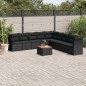 vidaXL Set de sofás de jardín 10 pzas cojines ratán sintético negro vidaXL Set de sofás de jardín 10 pzas cojines ratán sintético negro
