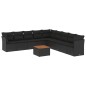 vidaXL Set de sofás de jardín 10 pzas cojines ratán sintético negro vidaXL Set de sofás de jardín 10 pzas cojines ratán sintético negro