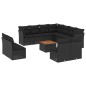 vidaXL Set de sofás de jardín 12 piezas cojines ratán sintético negro vidaXL Set de sofás de jardín 12 piezas cojines ratán sintético negro