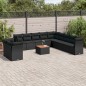 vidaXL Set de sofás de jardín 12 piezas cojines ratán sintético negro vidaXL Set de sofás de jardín 12 piezas cojines ratán sintético negro
