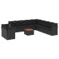 vidaXL Set de sofás de jardín 12 piezas cojines ratán sintético negro vidaXL Set de sofás de jardín 12 piezas cojines ratán sintético negro