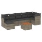 vidaXL Set de sofás de jardín 8 pzas y cojines ratán sintético gris vidaXL Set de sofás de jardín 8 pzas y cojines ratán sintético gris