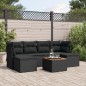 vidaXL Set de comedor de jardín 7 pzas y cojines ratán sintético negro vidaXL Set de comedor de jardín 7 pzas y cojines ratán sintético negro