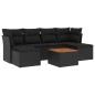 vidaXL Set de comedor de jardín 7 pzas y cojines ratán sintético negro vidaXL Set de comedor de jardín 7 pzas y cojines ratán sintético negro