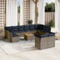 vidaXL Set sofás de jardín con cojines 13 piezas ratán sintético gris vidaXL Set sofás de jardín con cojines 13 piezas ratán sintético gris