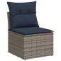 vidaXL Set sofás de jardín con cojines 13 piezas ratán sintético gris vidaXL Set sofás de jardín con cojines 13 piezas ratán sintético gris