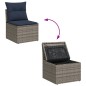 vidaXL Set sofás de jardín con cojines 13 piezas ratán sintético gris vidaXL Set sofás de jardín con cojines 13 piezas ratán sintético gris