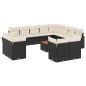 vidaXL Set de sofás de jardín y cojines 13 pzas ratán sintético negro vidaXL Set de sofás de jardín y cojines 13 pzas ratán sintético negro