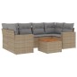 vidaXL Juego de sofás jardín con cojines beige mezcla 7 pzas ratán PE vidaXL Juego de sofás jardín con cojines beige mezcla 7 pzas ratán PE