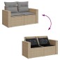 vidaXL Juego de sofás jardín con cojines beige mezcla 7 pzas ratán PE vidaXL Juego de sofás jardín con cojines beige mezcla 7 pzas ratán PE