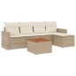 vidaXL Juego de sofás jardín con cojines 6 pzas ratán sintético beige vidaXL Juego de sofás jardín con cojines 6 pzas ratán sintético beige