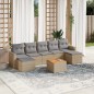 vidaXL Juego de sofás jardín con cojines beige mezcla 8 pzas ratán PE vidaXL Juego de sofás jardín con cojines beige mezcla 8 pzas ratán PE
