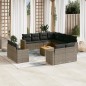 vidaXL Set de sofás de jardín 12 pzas con cojines ratán sintético gris vidaXL Set de sofás de jardín 12 pzas con cojines ratán sintético gris