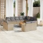 vidaXL Juego de sofás jardín con cojines beige mezcla 13 pzas ratán PE vidaXL Juego de sofás jardín con cojines beige mezcla 13 pzas ratán PE