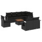 vidaXL Set de sofás de jardín 8 piezas y cojines ratán sintético negro vidaXL Set de sofás de jardín 8 piezas y cojines ratán sintético negro