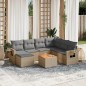 vidaXL Juego de sofás jardín con cojines beige mezcla 8 pzas ratán PE vidaXL Juego de sofás jardín con cojines beige mezcla 8 pzas ratán PE