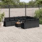 vidaXL Set de sofás de jardín 11 pzas y cojines ratán sintético negro vidaXL Set de sofás de jardín 11 pzas y cojines ratán sintético negro