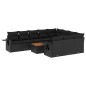 vidaXL Set de sofás de jardín 11 pzas y cojines ratán sintético negro vidaXL Set de sofás de jardín 11 pzas y cojines ratán sintético negro