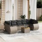 vidaXL Set de sofás de jardín 8 pzas y cojines ratán sintético gris vidaXL Set de sofás de jardín 8 pzas y cojines ratán sintético gris