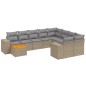 vidaXL Set de sofás de jardín 11pzas con cojines ratán sintético beige vidaXL Set de sofás de jardín 11pzas con cojines ratán sintético beige