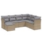 vidaXL Juego de sofás jardín con cojines beige mezcla 7 pzas ratán PE vidaXL Juego de sofás jardín con cojines beige mezcla 7 pzas ratán PE