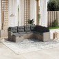 vidaXL Set de sofás de jardín 7 piezas con cojines ratán PE gris vidaXL Set de sofás de jardín 7 piezas con cojines ratán PE gris