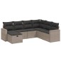 vidaXL Set de sofás de jardín 7 piezas con cojines ratán PE gris vidaXL Set de sofás de jardín 7 piezas con cojines ratán PE gris