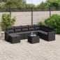 vidaXL Set de sofás de jardín 8 piezas y cojines ratán sintético negro vidaXL Set de sofás de jardín 8 piezas y cojines ratán sintético negro