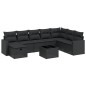 vidaXL Set de sofás de jardín 8 piezas y cojines ratán sintético negro vidaXL Set de sofás de jardín 8 piezas y cojines ratán sintético negro