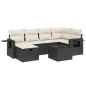 vidaXL Set de comedor de jardín 7 pzas y cojines ratán sintético negro vidaXL Set de comedor de jardín 7 pzas y cojines ratán sintético negro