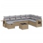 vidaXL Juego de sofás jardín con cojines beige mezcla 9 pzas ratán PE vidaXL Juego de sofás jardín con cojines beige mezcla 9 pzas ratán PE
